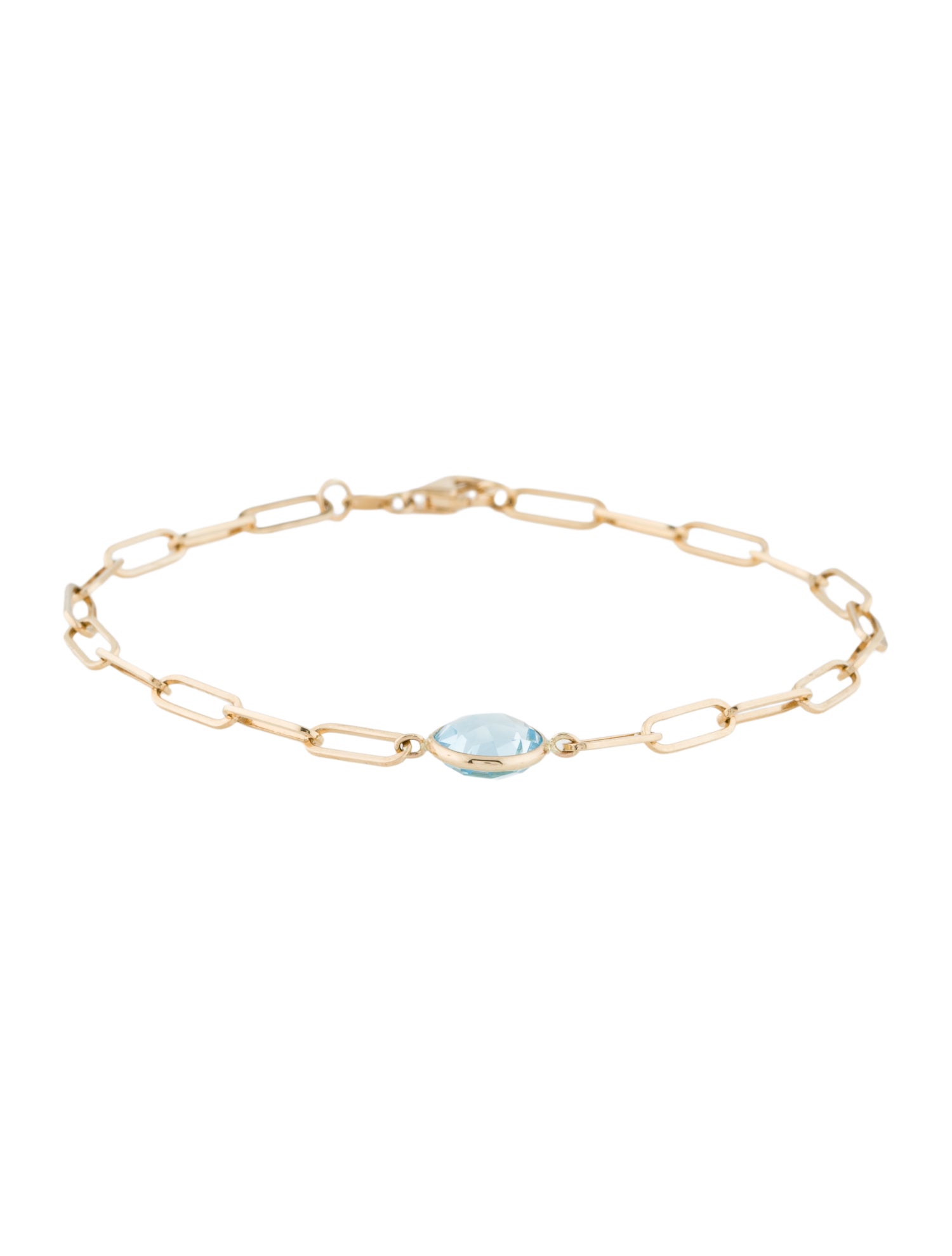 Jewelmak 14K Topaz Single Station Bracelet