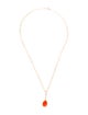 Jewelmak 14K Carnelian Pear Shape Pendant Necklace