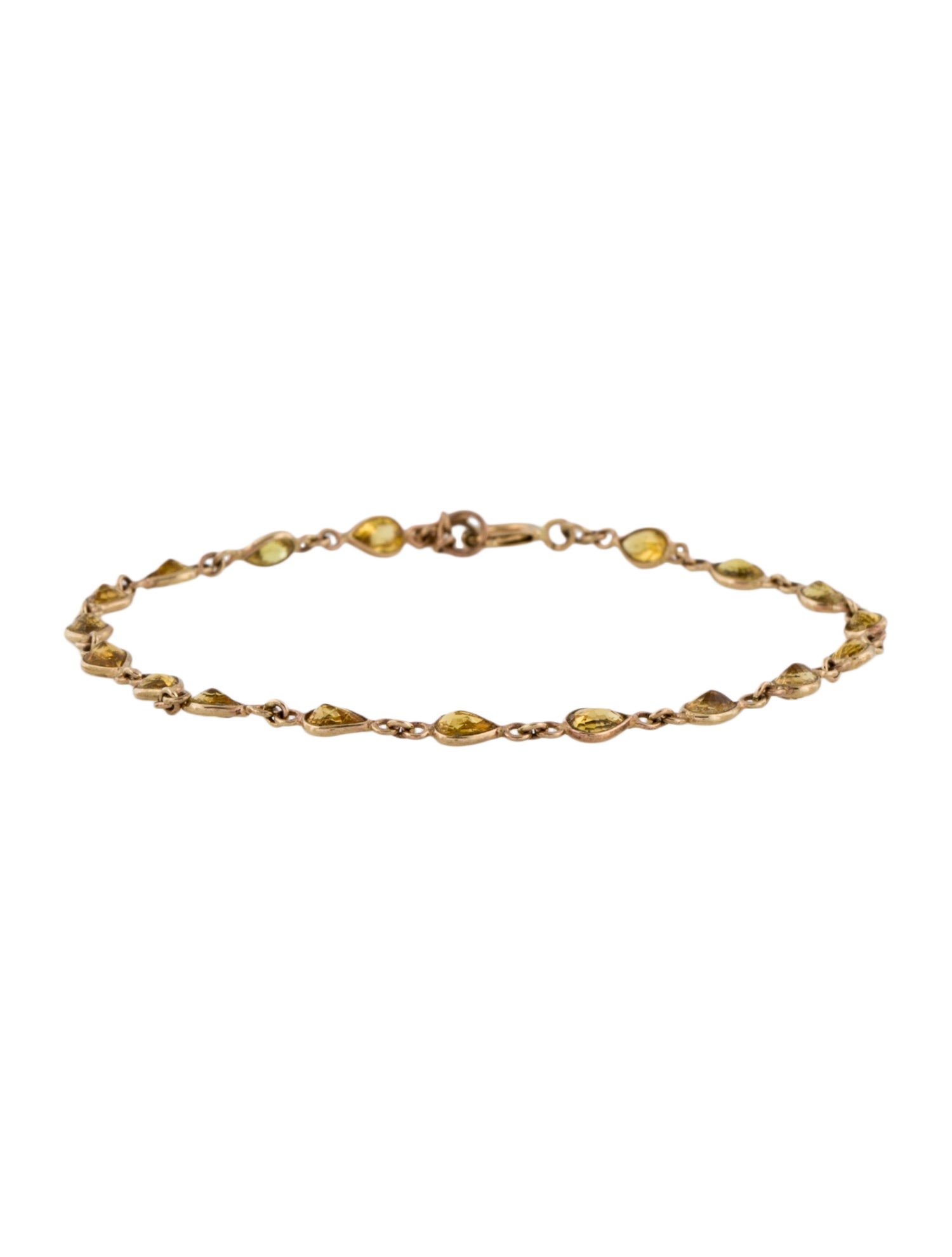 Jewelmak 14K 2.86ctw Sapphire Station Bracelet