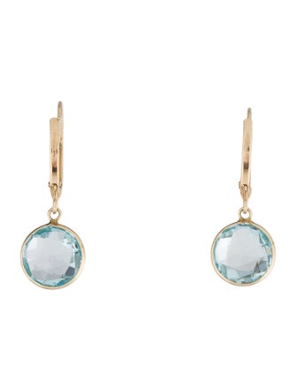 Jewelmak 14K Topaz Drop Earrings