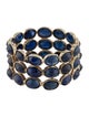 Jewelmak 14K Sapphire Triple Row Bezel Ring