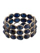 Jewelmak 14K Sapphire Triple Row Bezel Ring