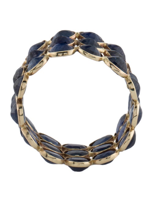 Jewelmak 14K Sapphire Triple Row Bezel Ring