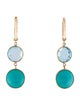 Jewelmak 14K Turquoise & Topaz Drop Earrings