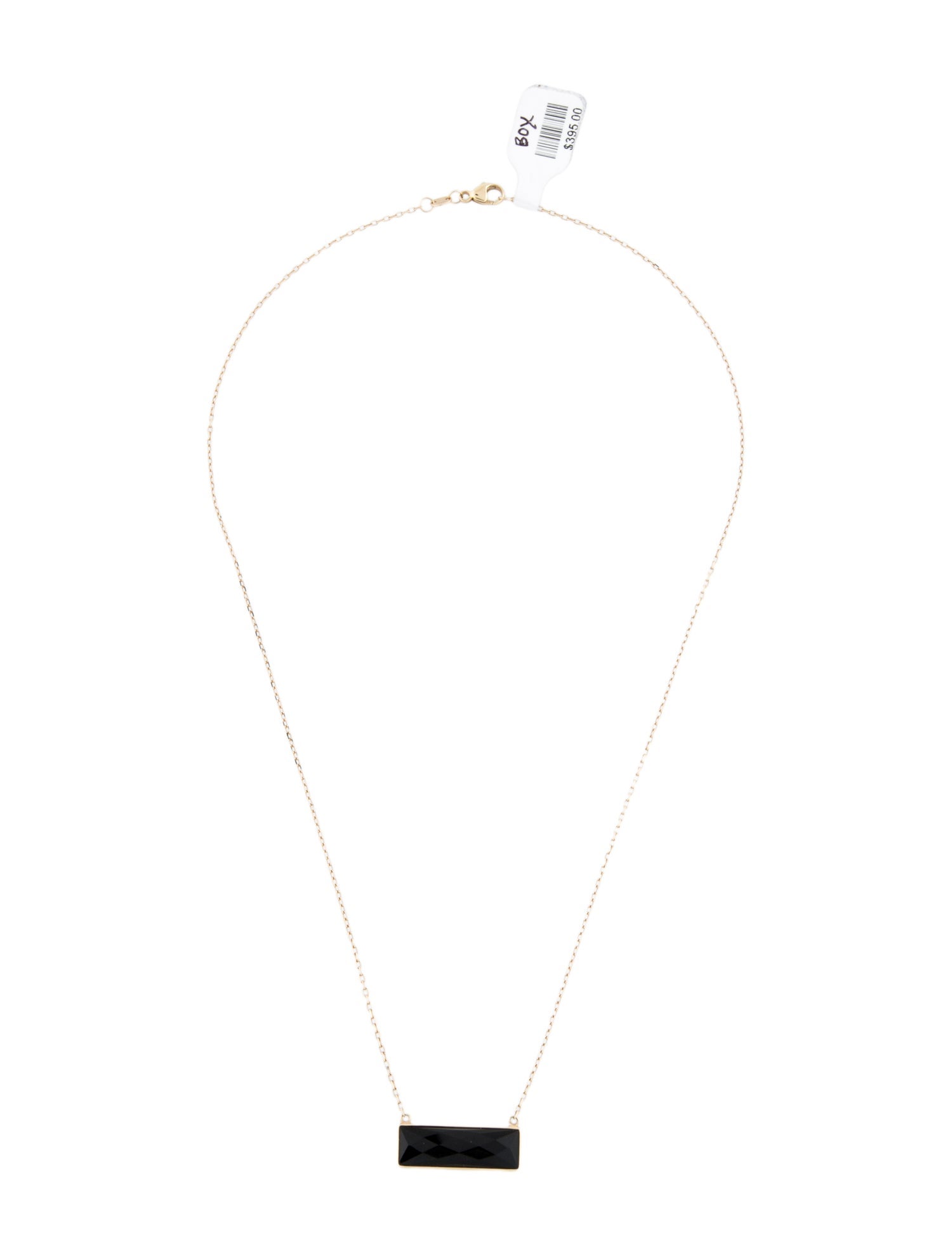 Jewelmak 14K Onyx Pendant Necklace w/ Tags