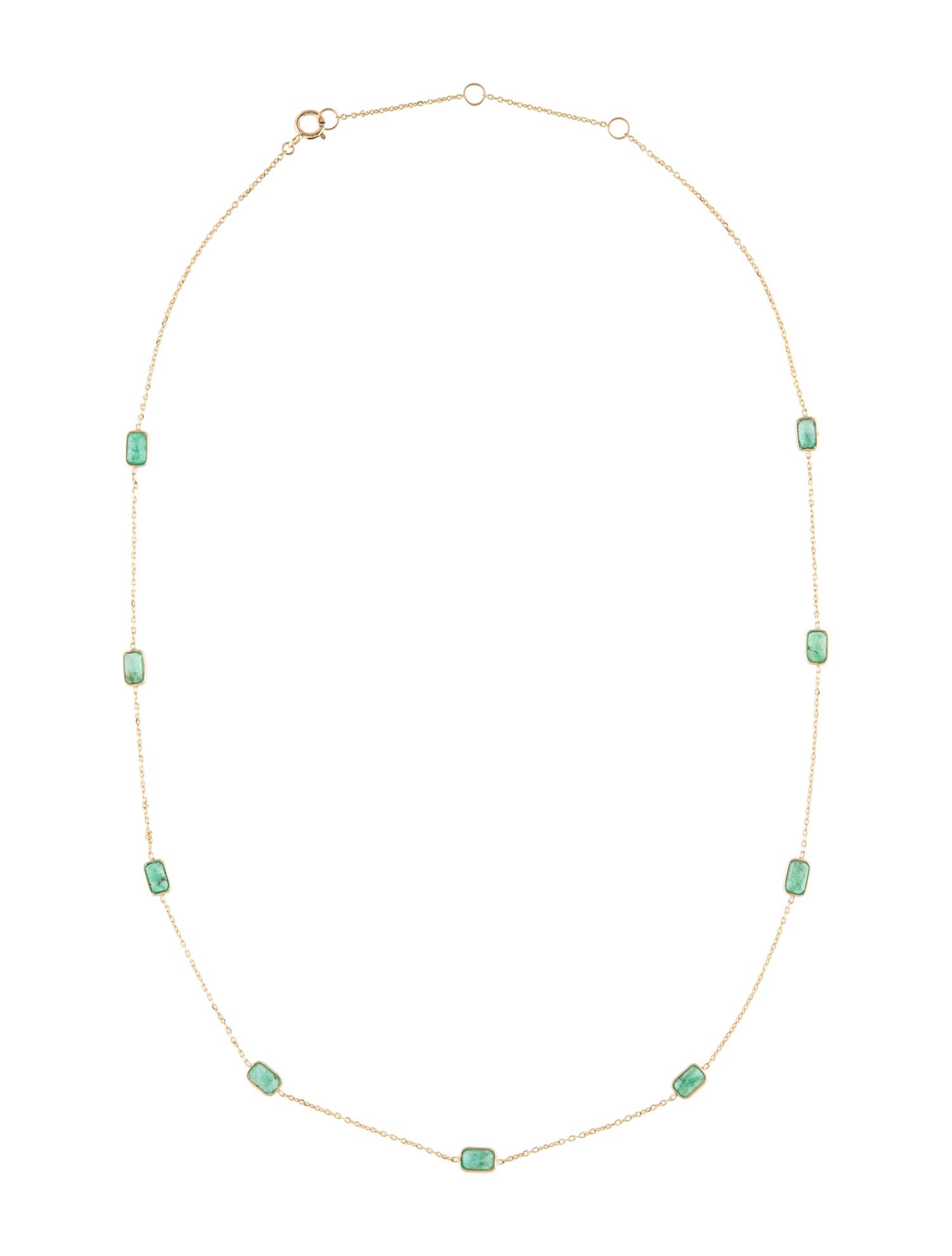 Jewelmak 14K 2.82ctw Emerald Starion Necklace