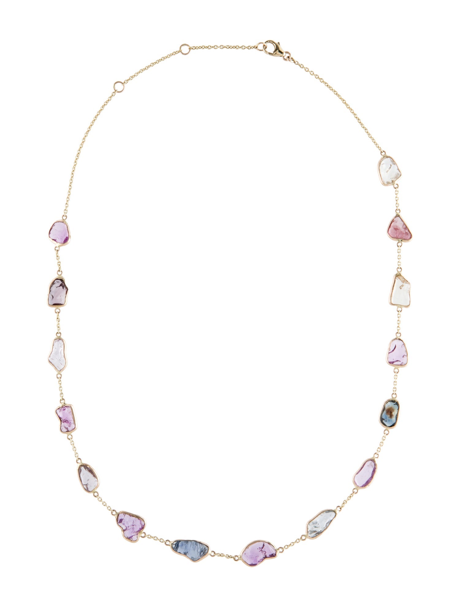 Jewelmak 14K Sapphire Station Necklace