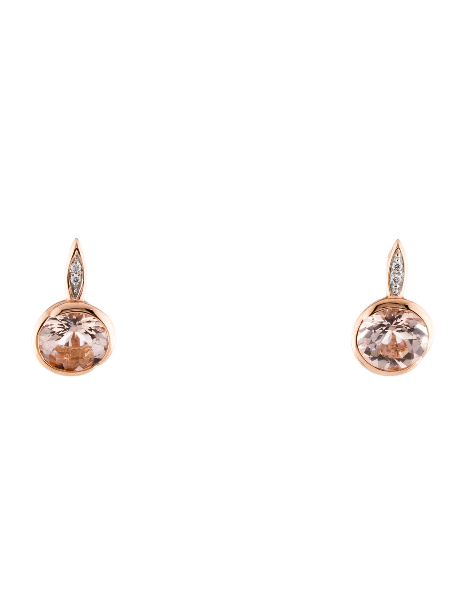 Jewelmak 14K Morganite & Diamond Drop Earrings