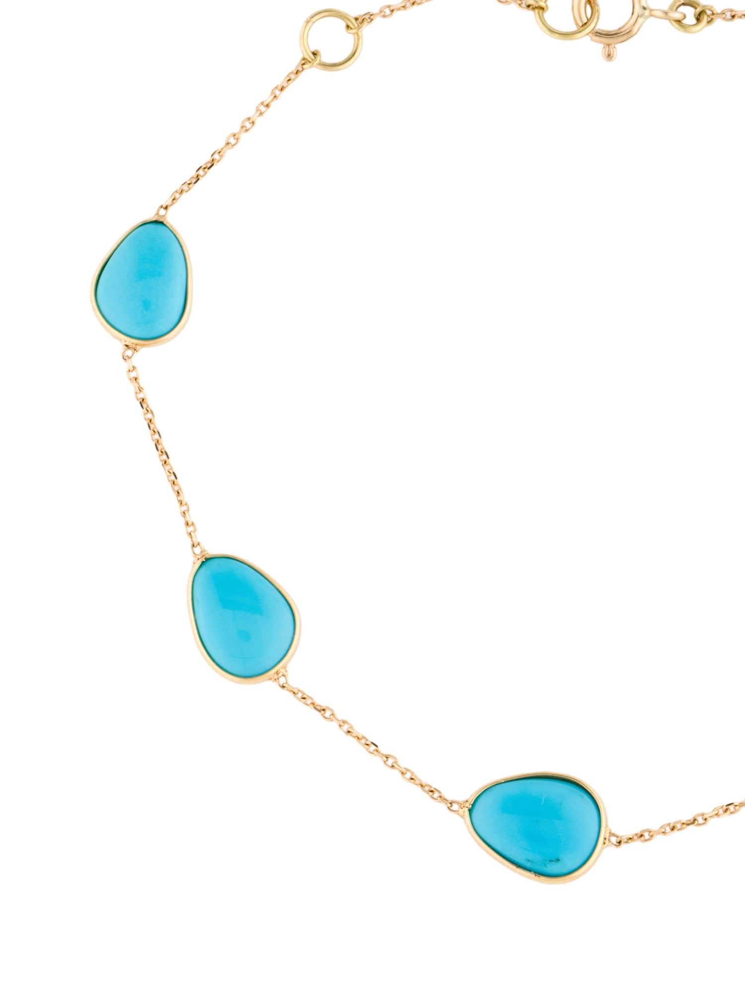 Jewelmak 18K Turquoise Station Bracelet