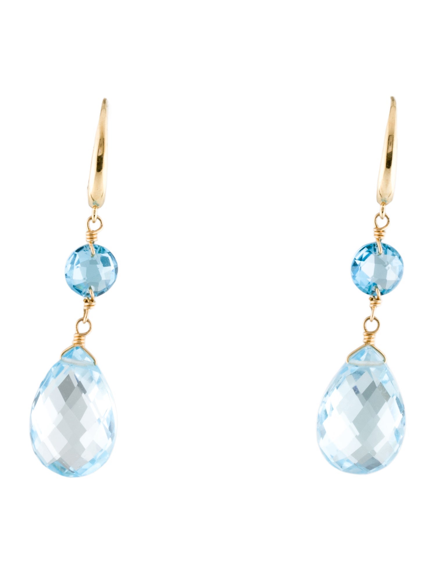 Jewelmak 14K Topaz Drop Earrings