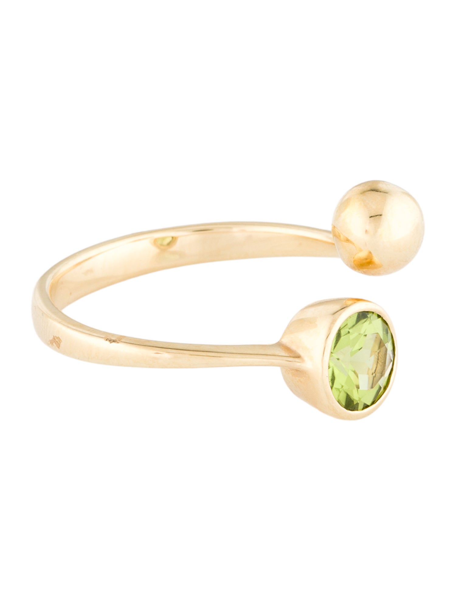 Jewelmak 14K Peridot Open Ring