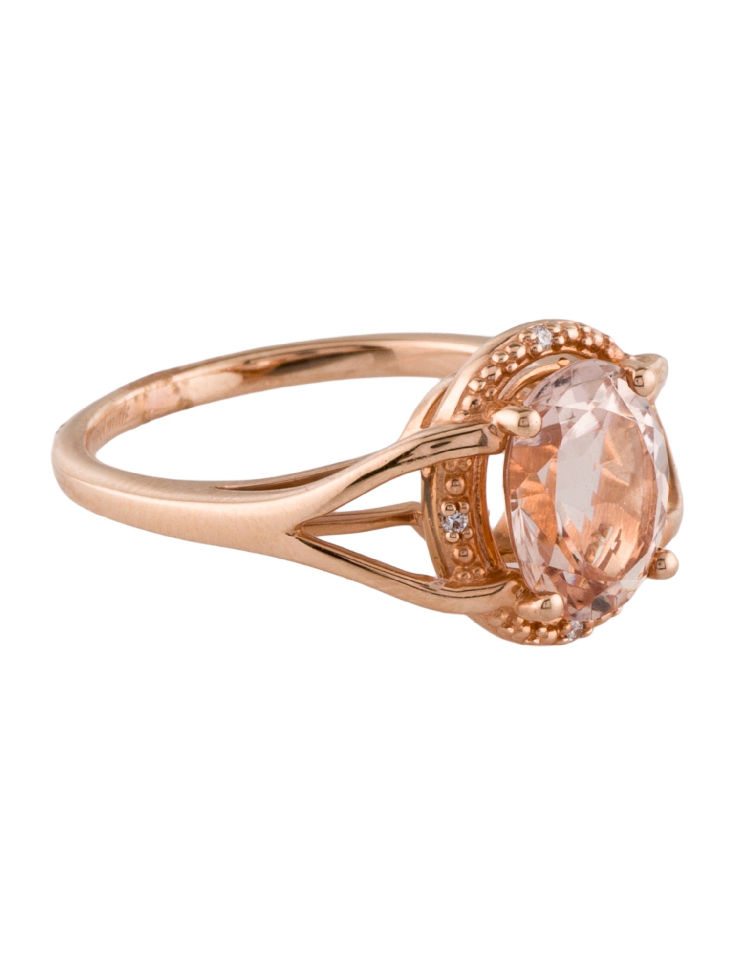 Jewelmak 14K Morganite & Diamond Cocktail Ring