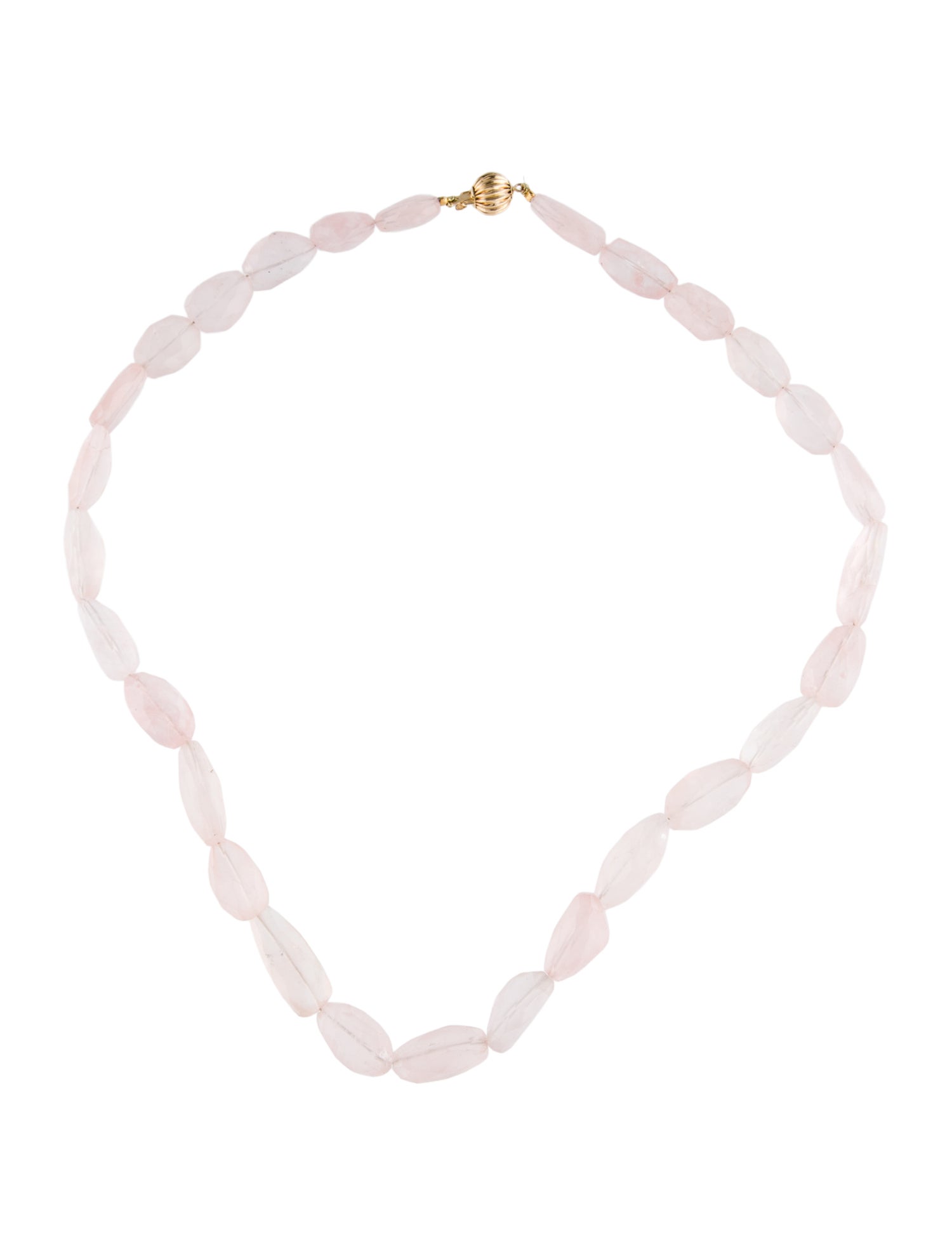 Jewelmak 14K Rose Quartz Bead Strand
