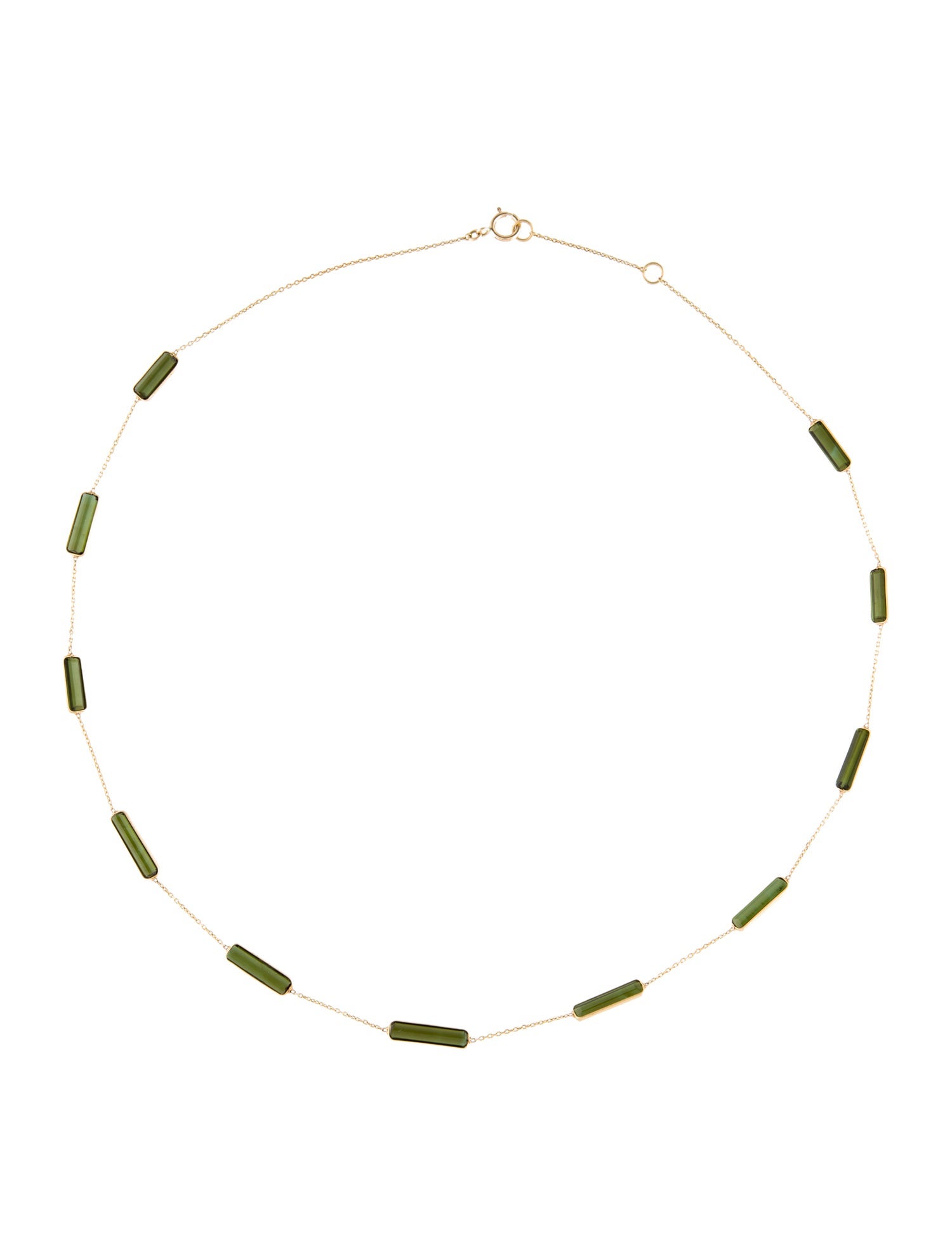 Jewelmak 18K Tourmaline Station Chain Necklace