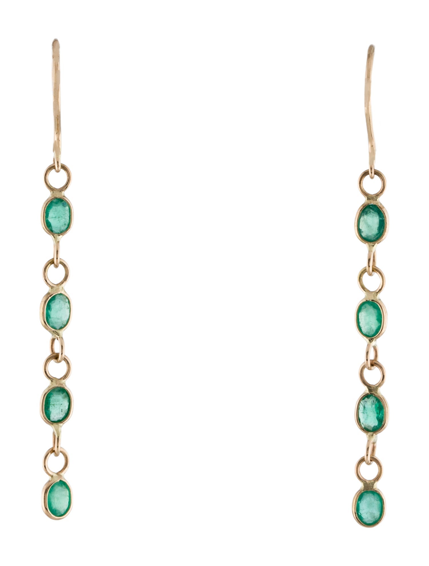 Jewelmak 14K 1.18ctw Emerald Drop Earrings