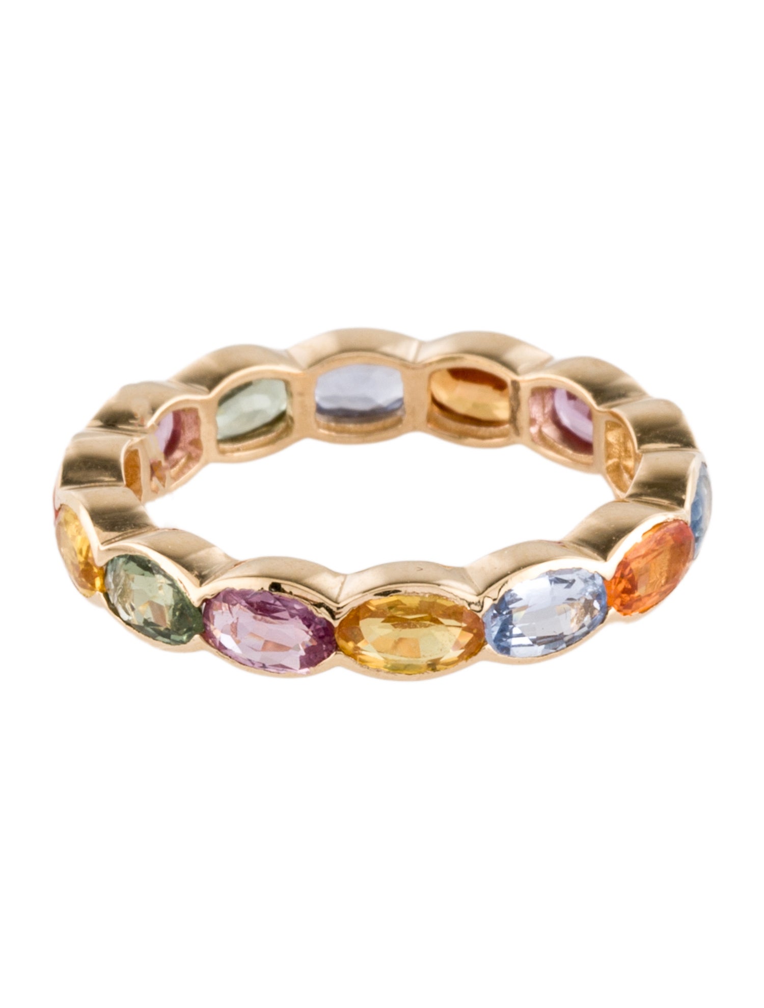 Jewelmak 14K 3.78ctw Sapphire Eternity Band