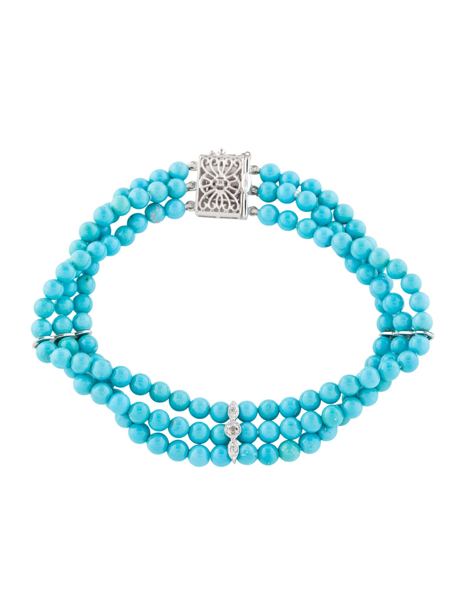 Jewelmak 14K Turquoise 3-Row Beaded Bracelet w/ Tags