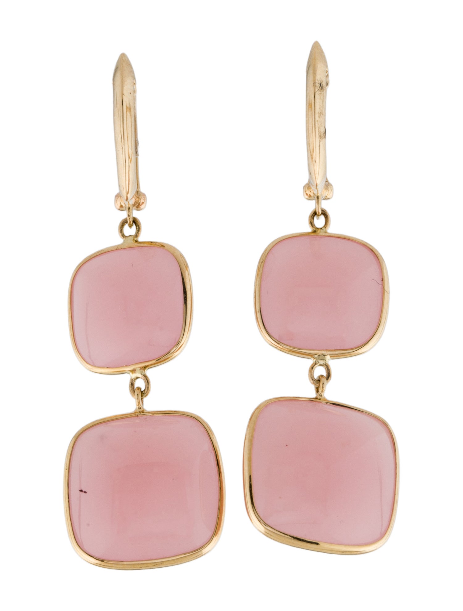 Jewelmak 14K Rose Quartz Drop Earrings w/ Tags