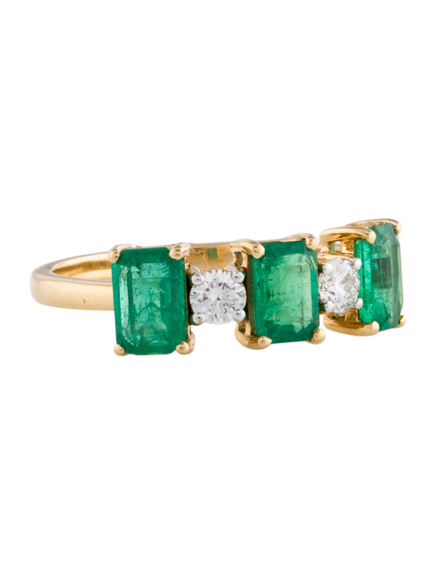 Jewelmak 18K 1.49ct Emerald & Diamond Ring