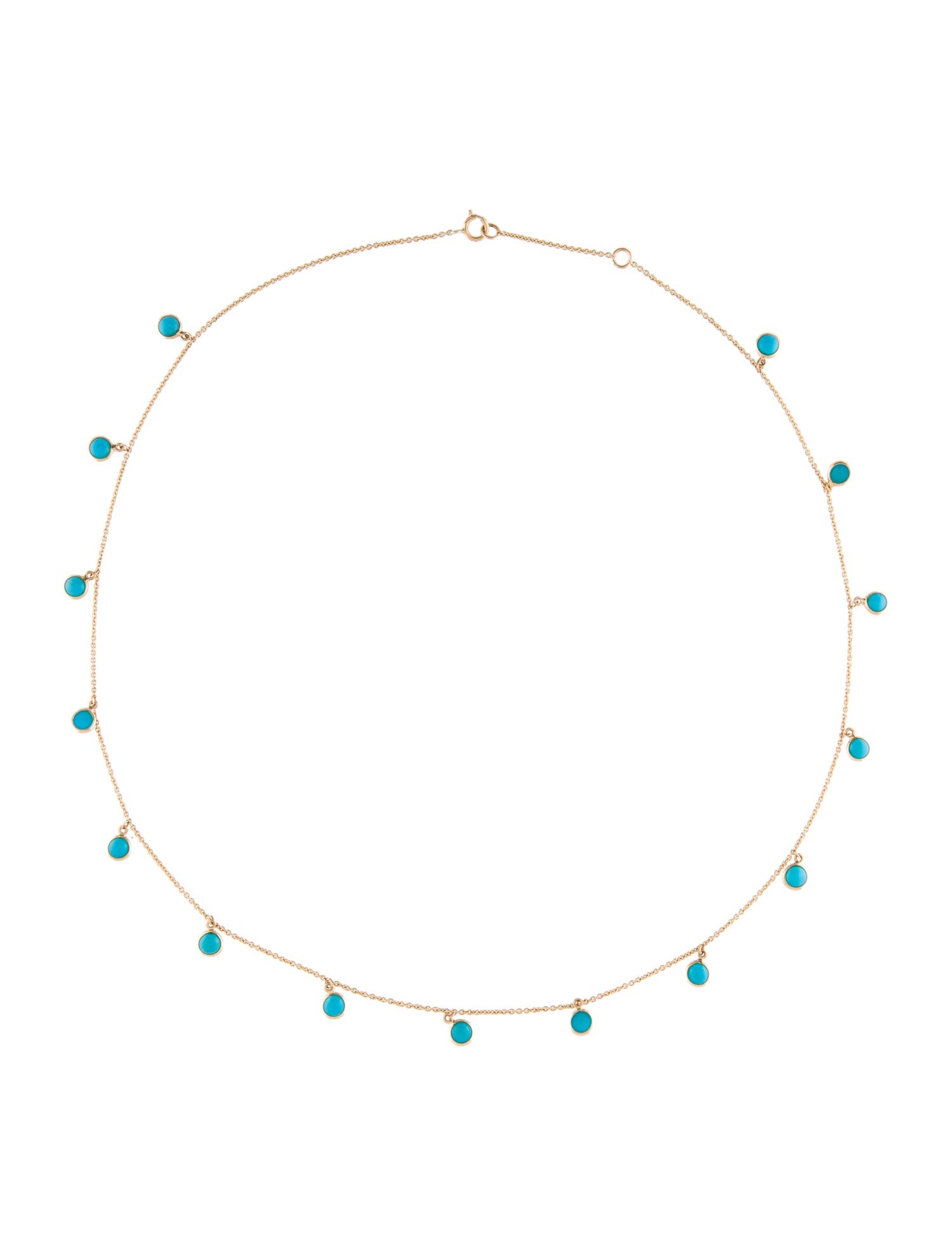 Jewelmak 18K 4.20ctw Turquoise Station Necklace
