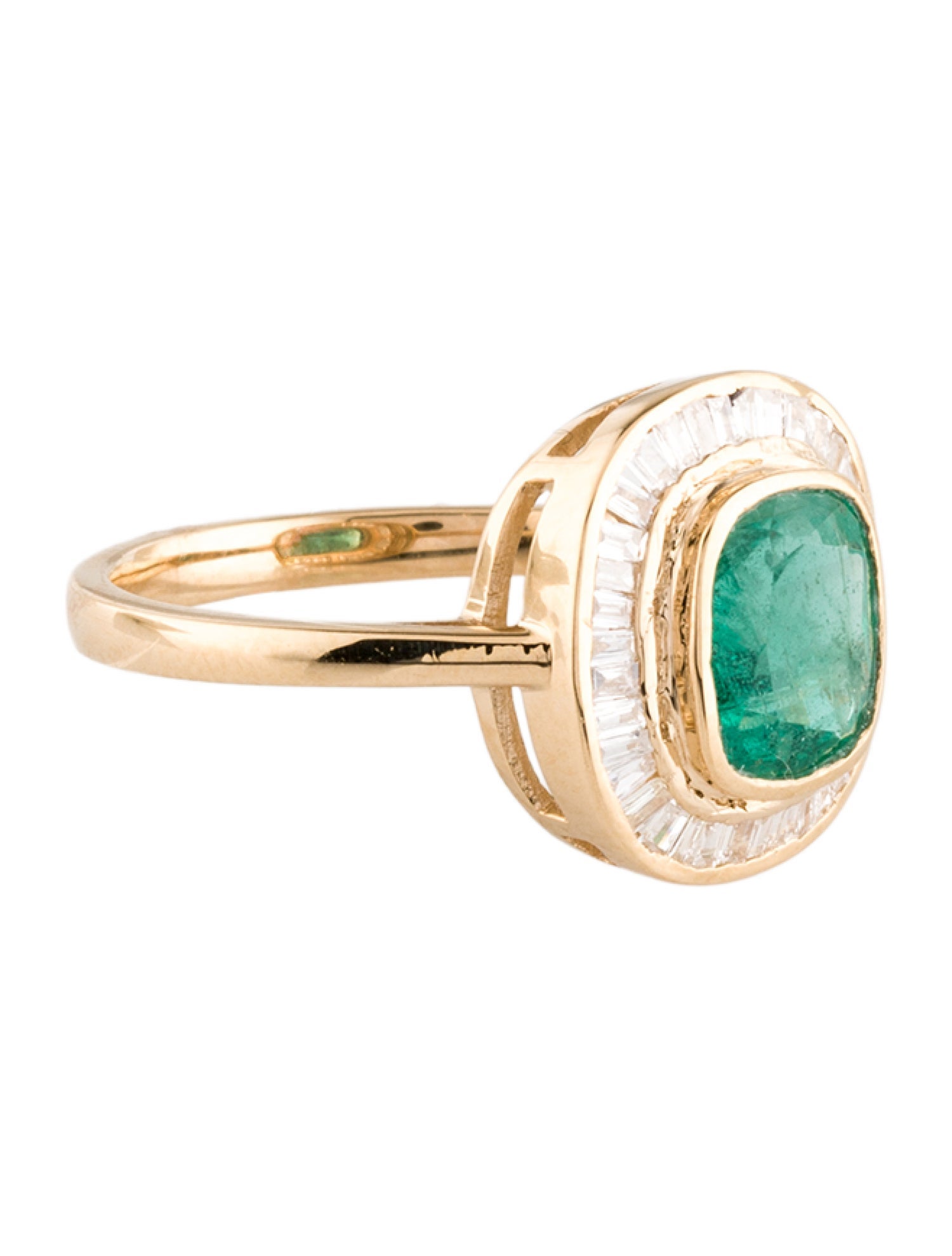 Jewelmak 18K 1.63ct Emerald & Diamond Cocktail Ring