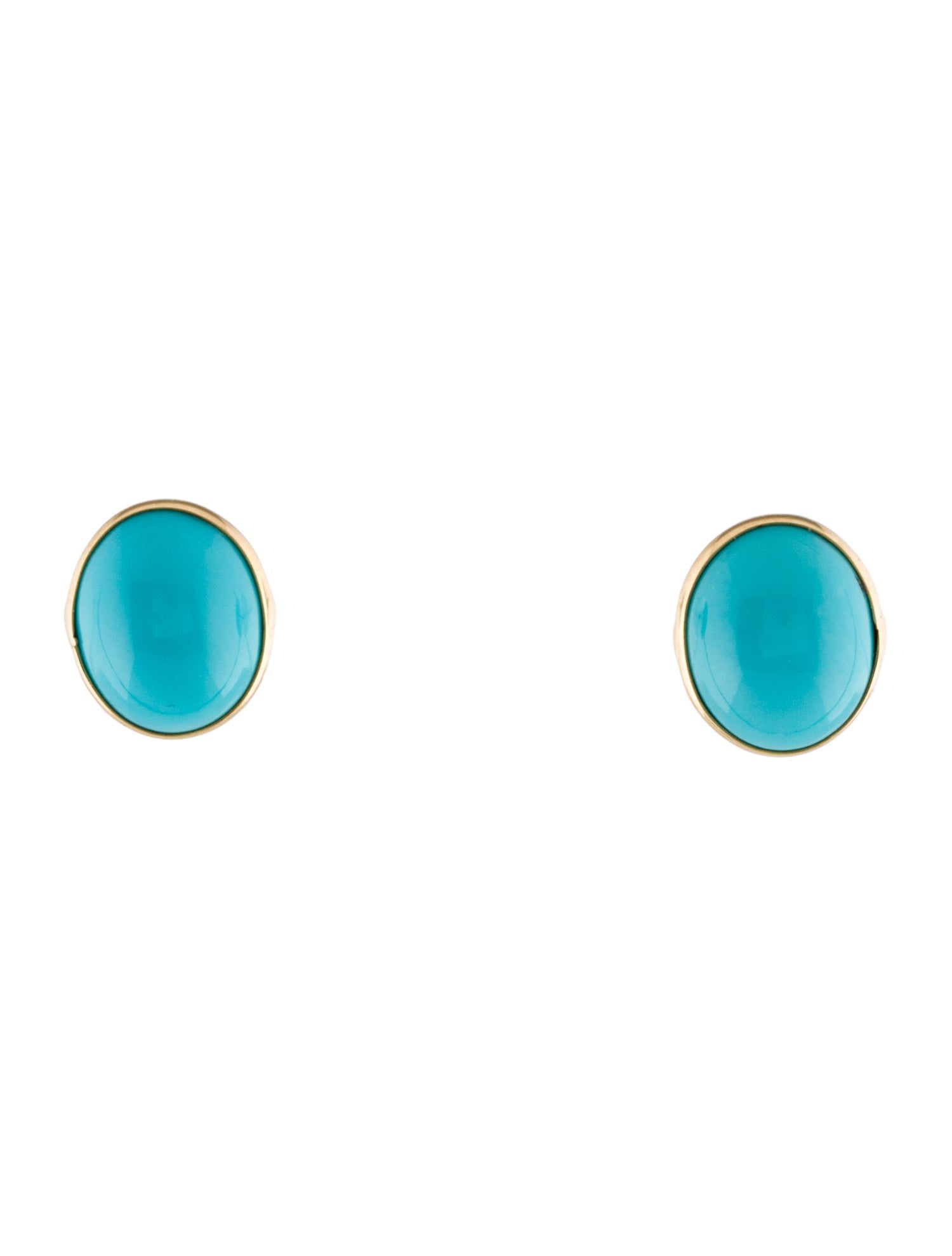 Jewelmak 18K Turquoise Stud Earrings