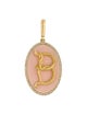 Jenna Blake 18K Diamond Enamel Initial 'B' Lady with Serpent Pendant