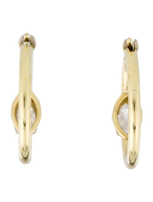 Jenna Blake 18K Diamond Single Stone Diamond Hoop Earrings