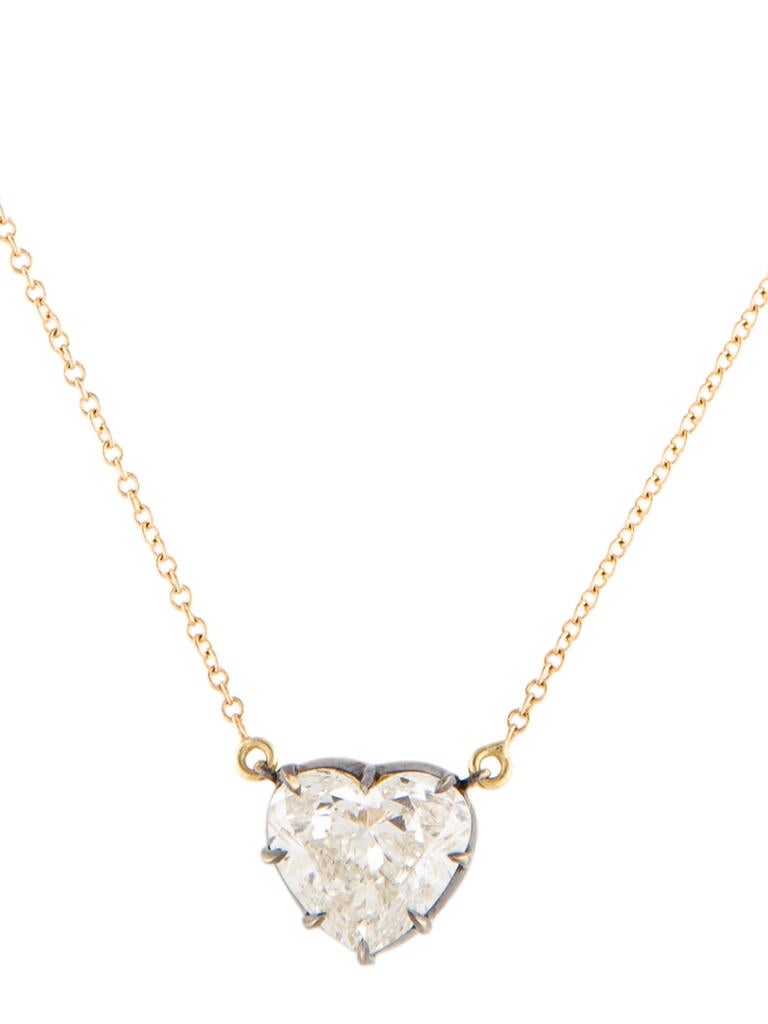 Jenna Blake 18K 2.01ct Diamond Candy Wrapper Heart Pendant Necklace