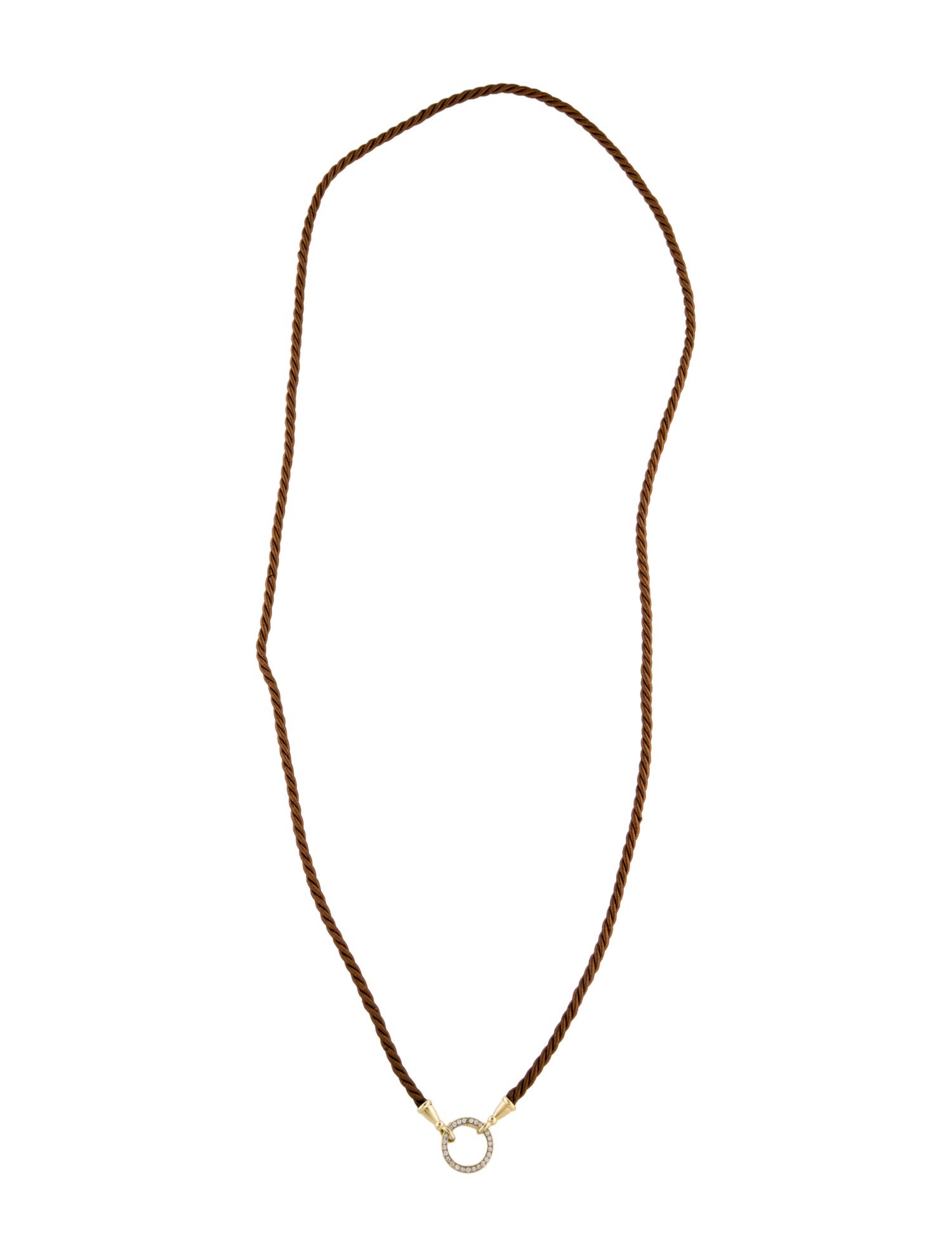 Jenna Blake 18K Diamond Cord Circle Pendant Necklace