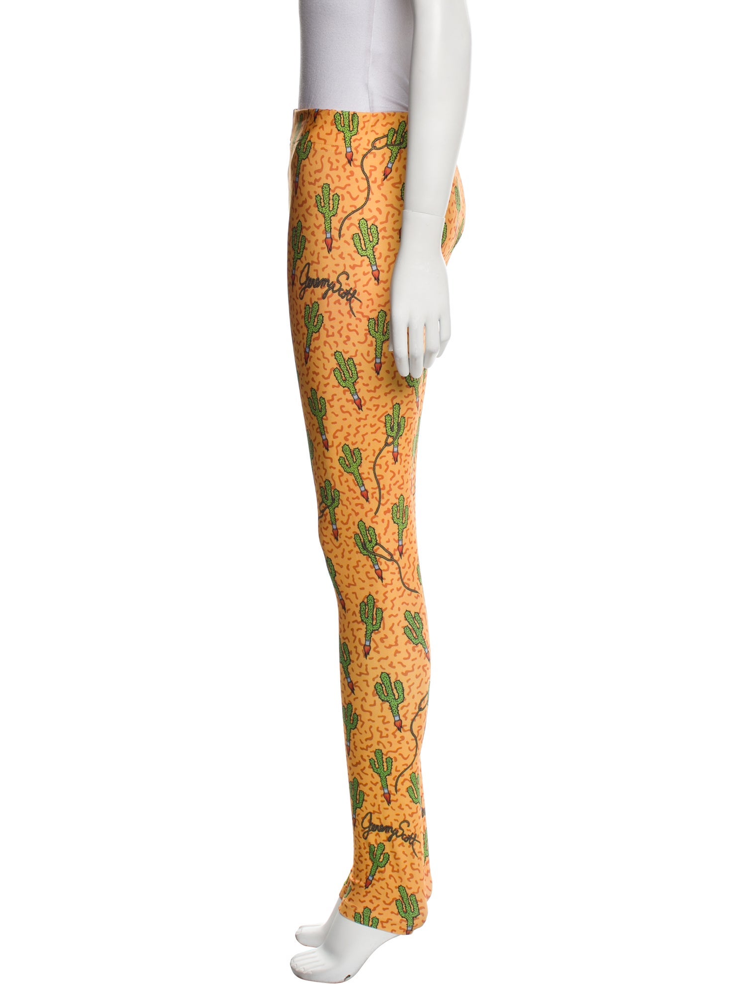 Jeremy Scott Floral Print Skinny Leg Pants