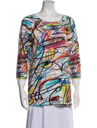 Jeremy Scott Printed Bateau Neckline Tunic
