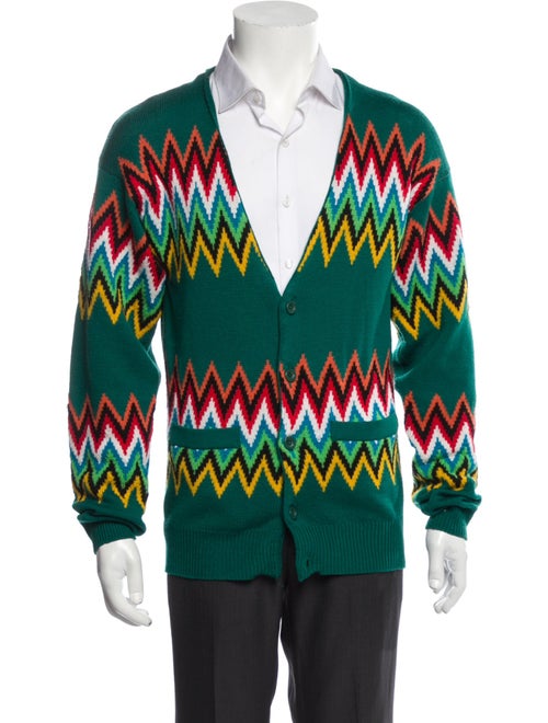 Jeremy Scott Wool Striped Cardigan