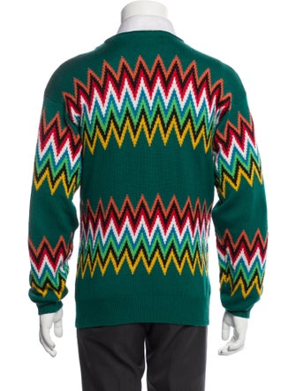 Jeremy Scott Wool Striped Cardigan