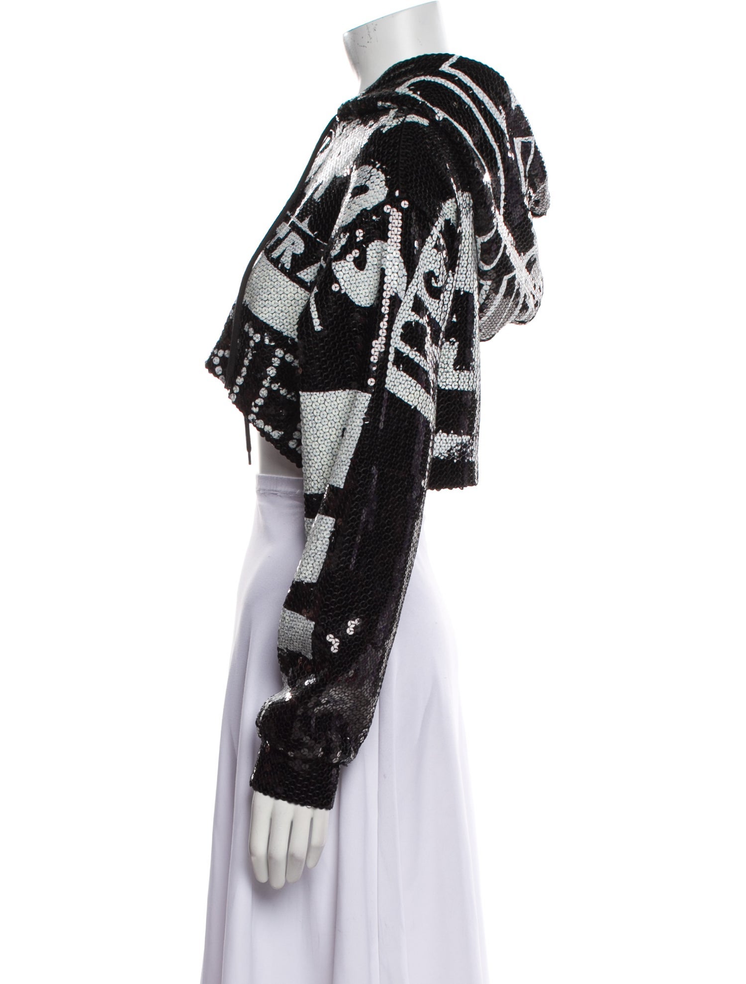 Jeremy Scott Sequin Graphic Print Crop Top