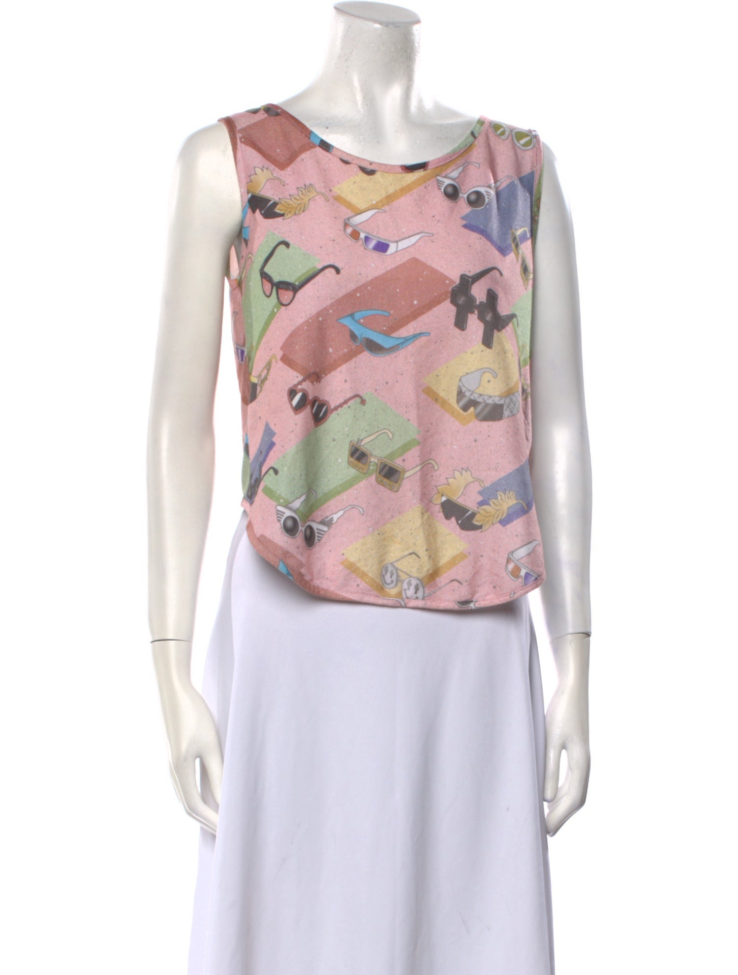 Jeremy Scott Printed Scoop Neck Top