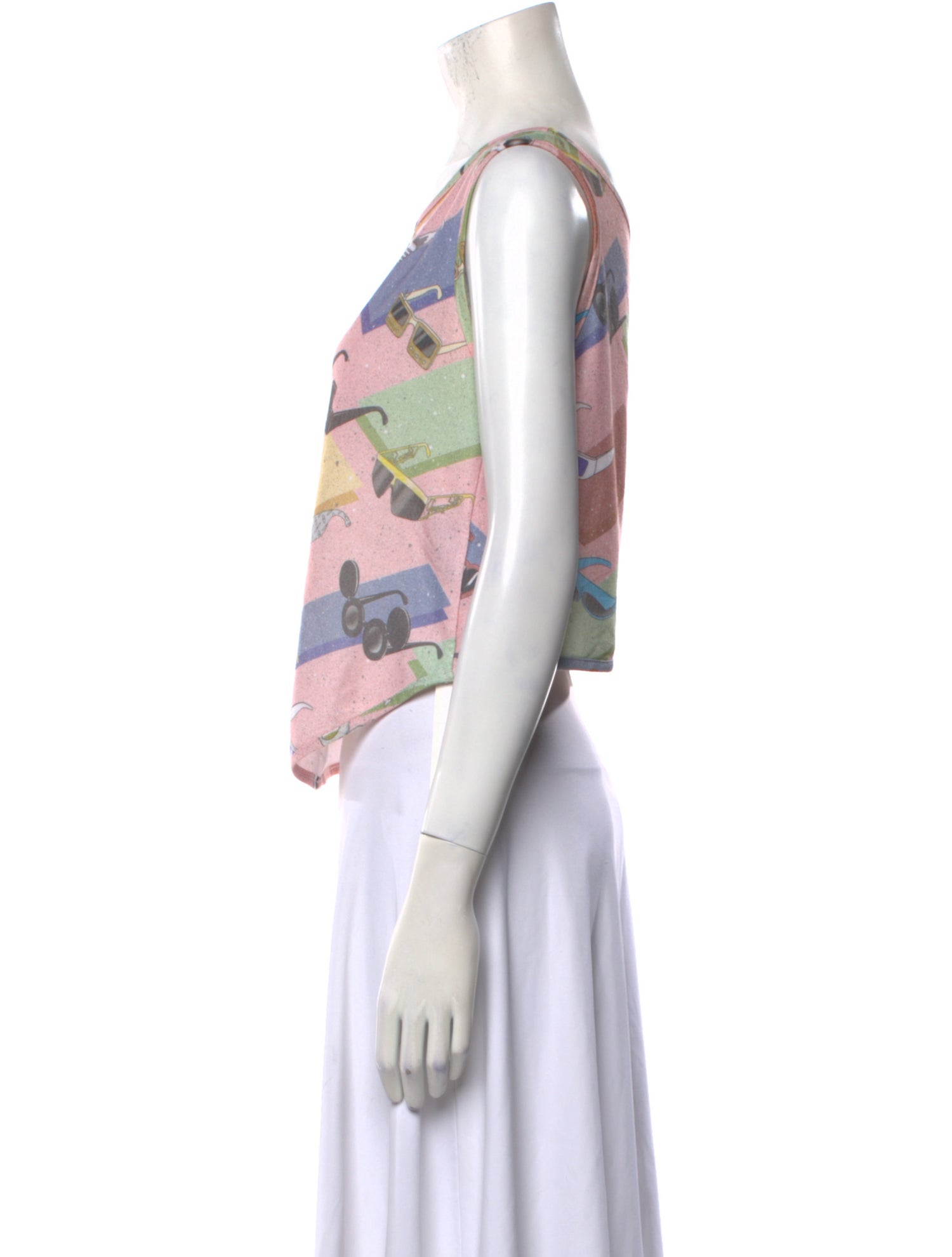 Jeremy Scott Printed Scoop Neck Top