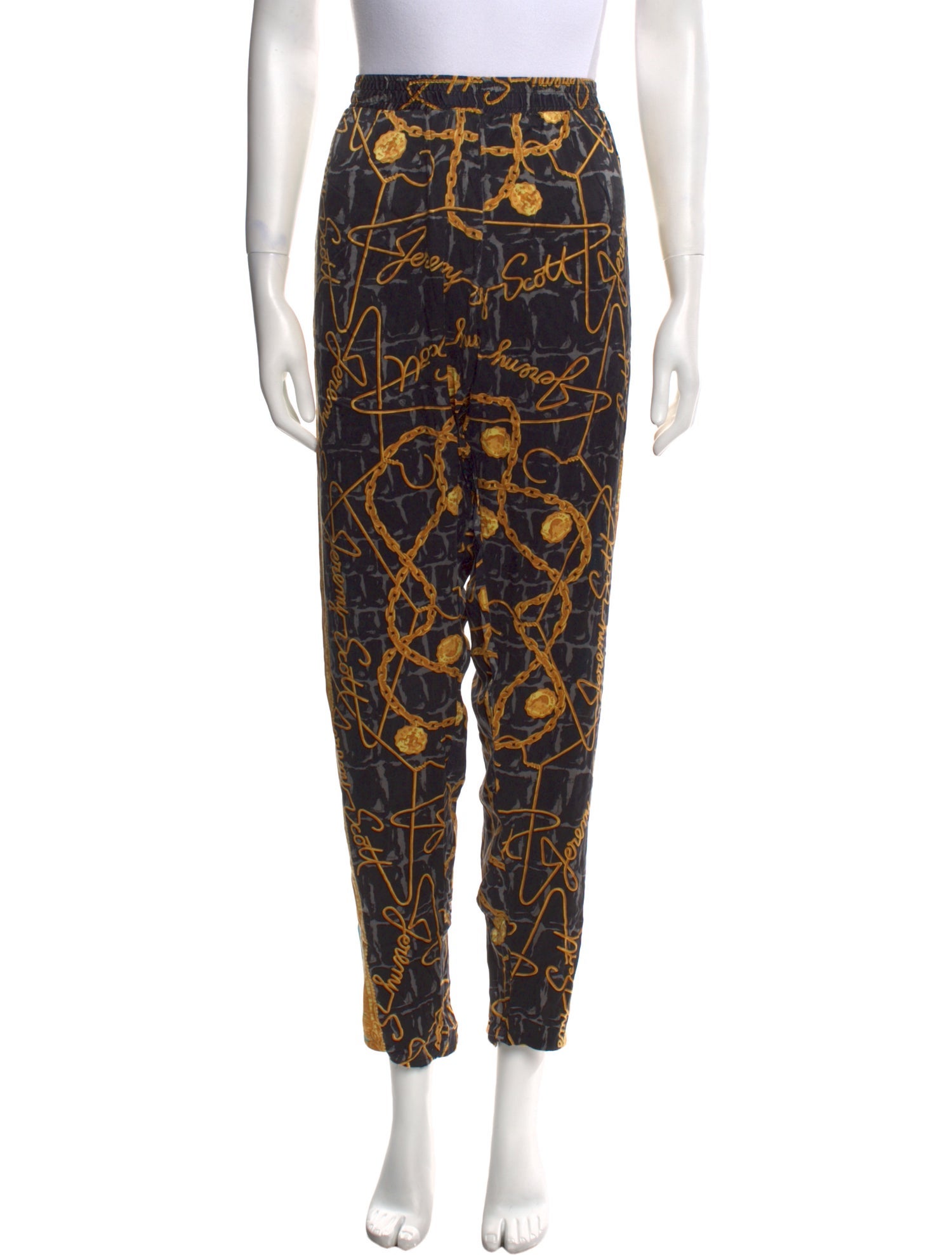 Jeremy Scott Silk Straight Leg Pants