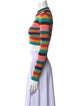 Jeremy Scott Striped Mock Neck Crop Top