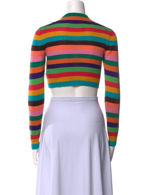 Jeremy Scott Striped Mock Neck Crop Top