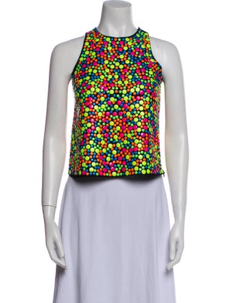 Jeremy Scott Polka Dot Print Halterneck Crop Top