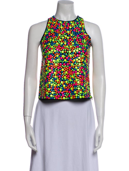 Jeremy Scott Polka Dot Print Halterneck Crop Top