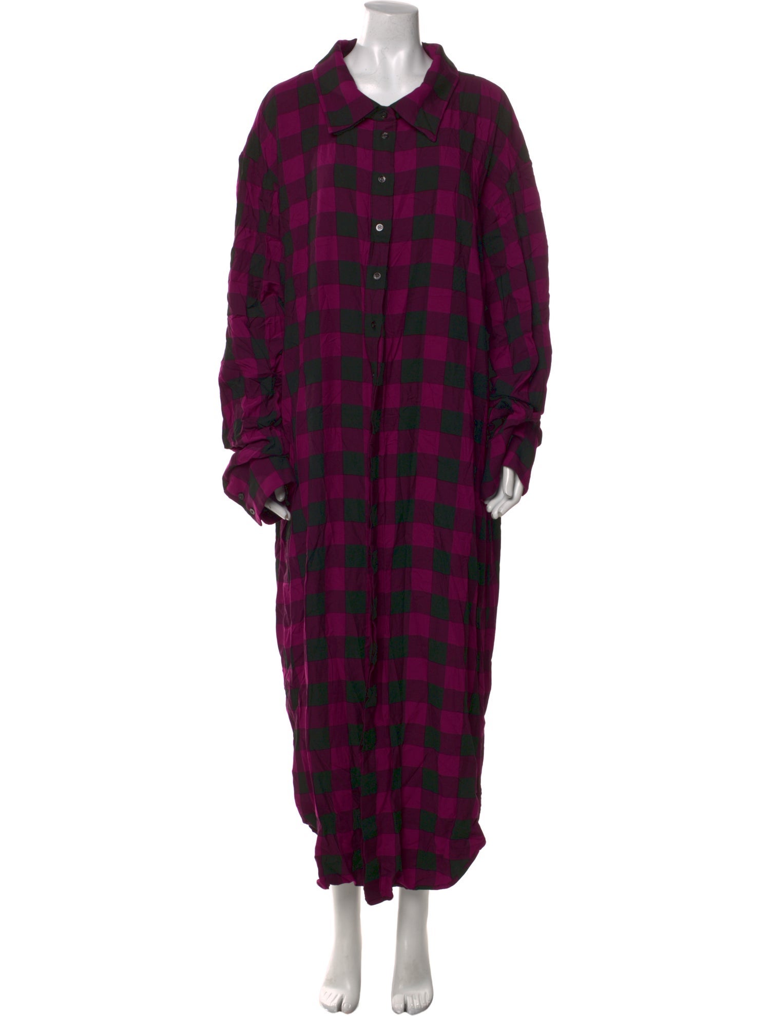 Jeremy Scott Plaid Print Long Dress