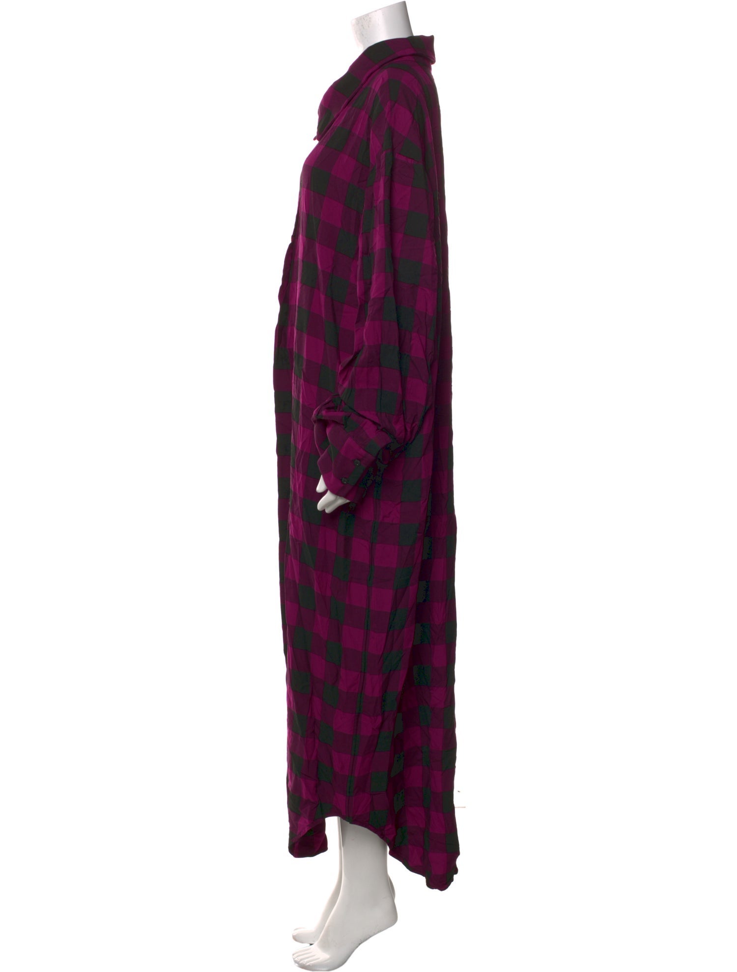 Jeremy Scott Plaid Print Long Dress