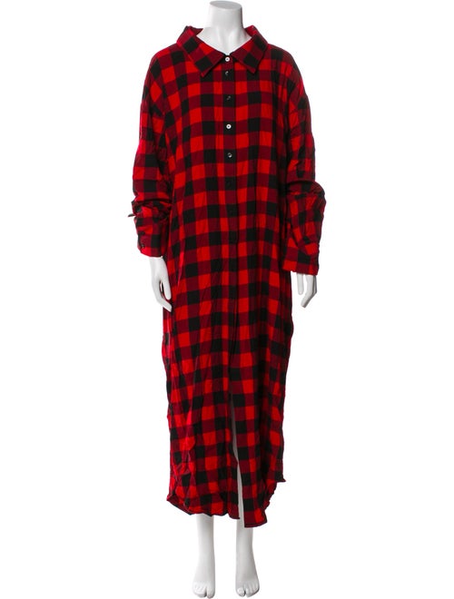 Jeremy Scott Plaid Print Long Dress
