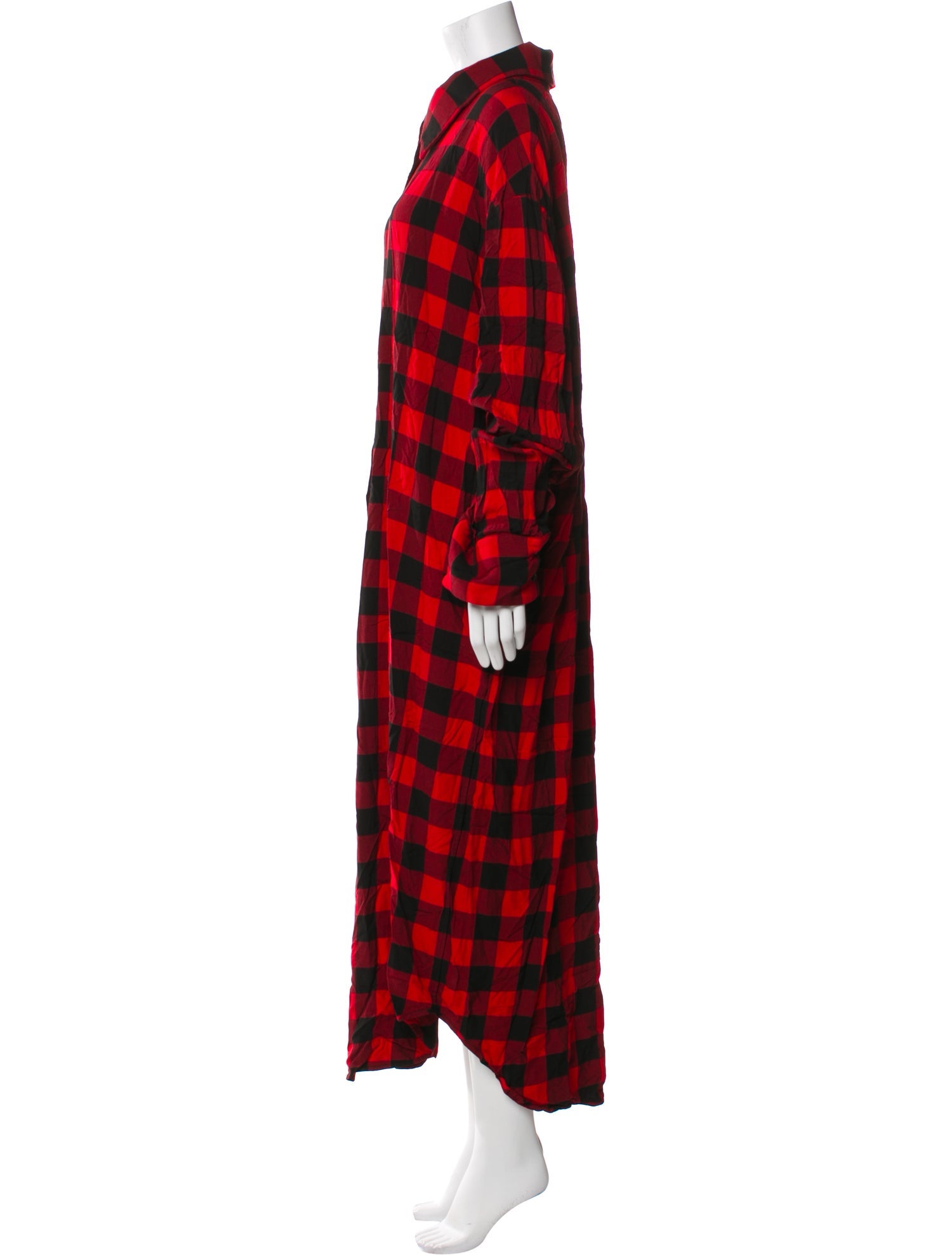 Jeremy Scott Plaid Print Long Dress