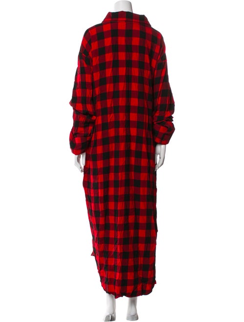 Jeremy Scott Plaid Print Long Dress