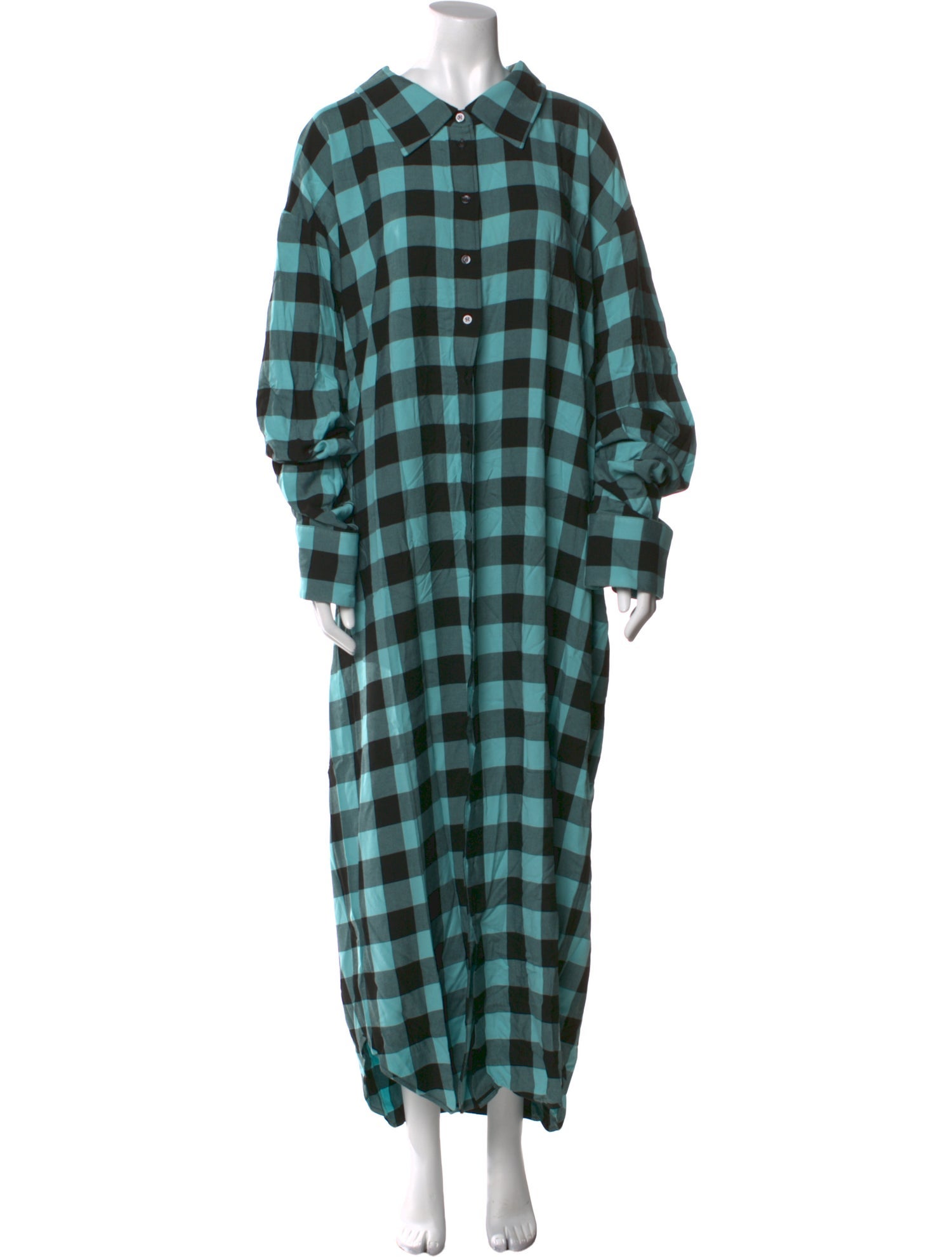 Jeremy Scott Plaid Print Long Dress