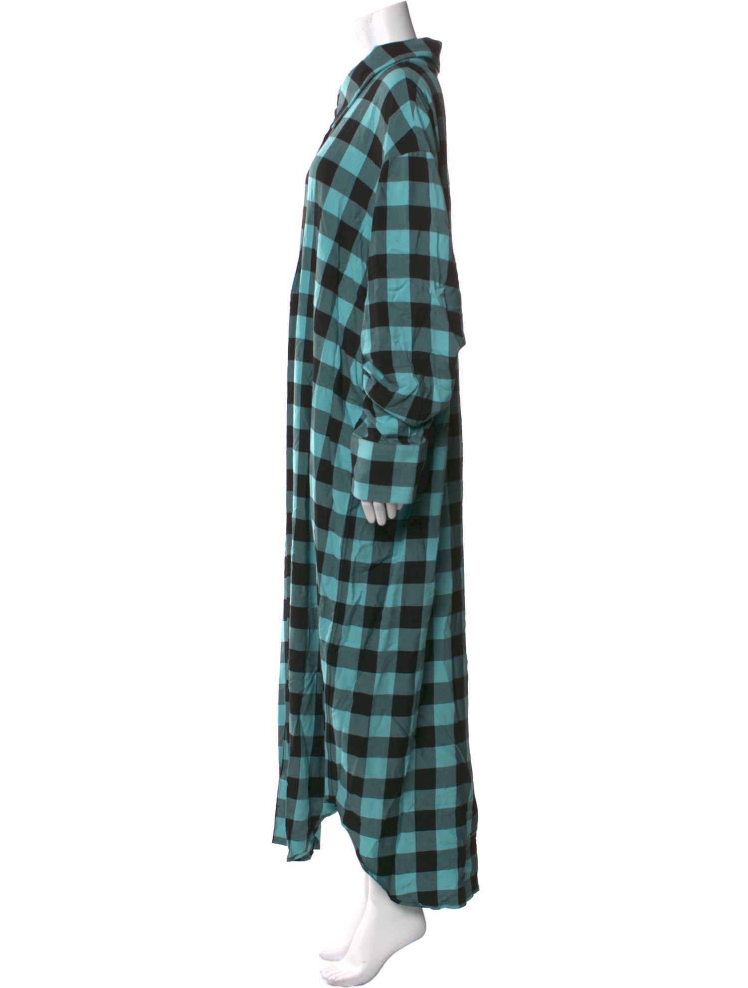 Jeremy Scott Plaid Print Long Dress