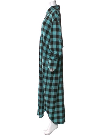 Jeremy Scott Plaid Print Long Dress